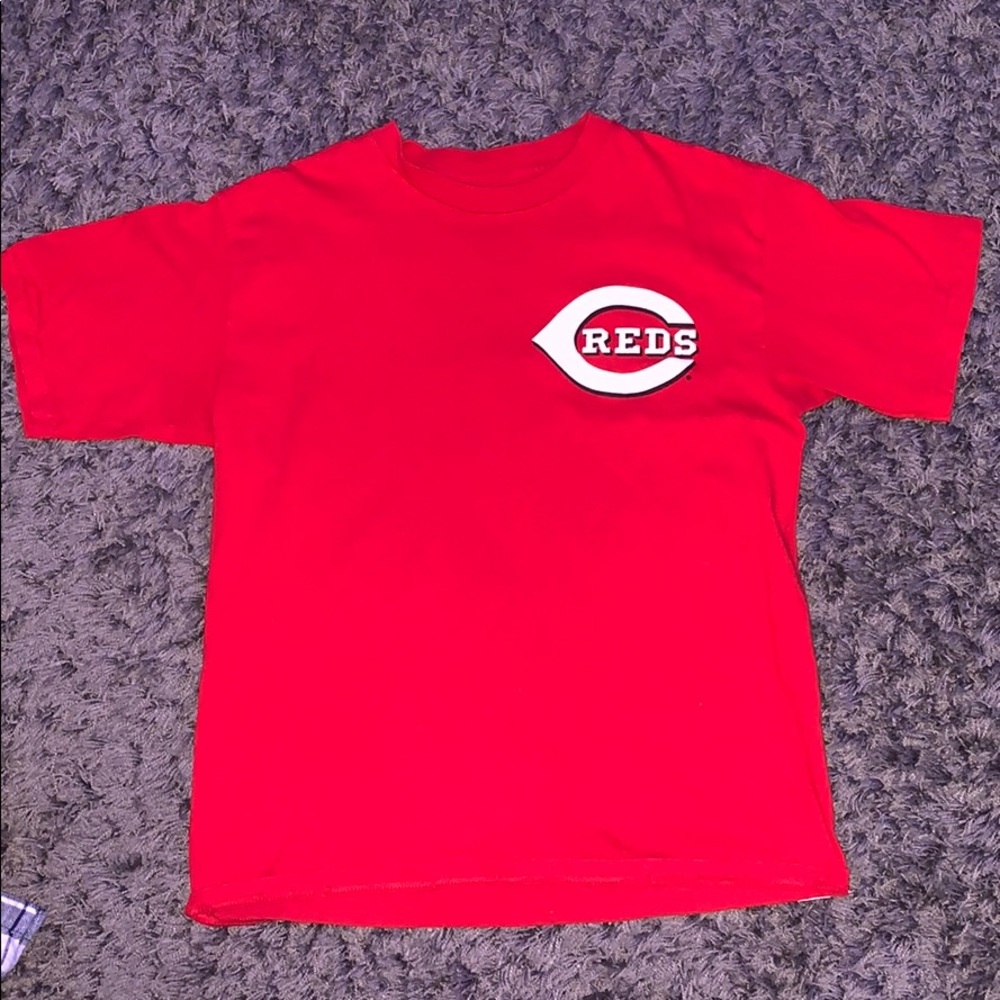 red logo shirt